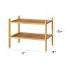 kiplant Small Shoe Rack, 2-Tier Bamboo Wood Shoe Rack for Entryway, Stackable Shoe Organizer for Hallway Closet, Free Standing Shoe Racks for Indoor & Outdoor view 2