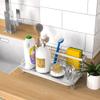 Cisily Kitchen Sink Caddy Organizer, Rustproof Non-Slip Soap Dish Dispenser Brush, Sponge Holder, Silver view 2