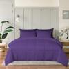 All Seasons Full/Queen Size 1000 Thread Count | 600 GSM Fiber Fill | Solid Purple Down Alternative 5 Piece Box Design Comforter Set - 100% Egyptian Cotton view 2
