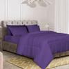 All Seasons Full/Queen Size 1000 Thread Count | 600 GSM Fiber Fill | Solid Purple Down Alternative 5 Piece Box Design Comforter Set - 100% Egyptian Cotton view 3