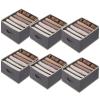 Baesyhom 6 Pcs Large Size Wardrobe Clothes Organizers 6 Grids for Pants, Jeans, Sweater, T-shirt, Dress Stackable Closet Drawer Organizer Storage Bin Container with Sturdy Handles, Dark Grey view 1
