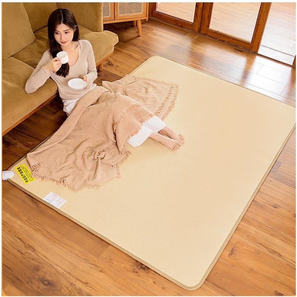 Heated Floor Mat Heated Area Rug with Non-Slip Bottom Electric Heating Carpet Timer & Overheat Protection for Home Office