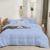 1 PC Soft Boho Chic Pom Pom Duvet Inserter Comforter, 100% Egyptian Cotton | All Season Down Alternative Bedding Duvet Inserter Comforter - [Super King Size, Light Blue] view 2