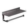 Danpoo Kitchen Paper Towel Holder with Shelf Wall Mount, Adhesive Hand Towel Holder for Bathroom, Matte Grey view 1