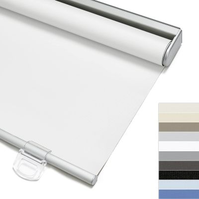 Keego Cordless Easy to Lift Roller Blinds for Windows Free Stop Spring Window Shades UV Protection Insulated Roller Window Door Blind Privacy Shade for Kitchen Office (Blackout, White, 32w x 66h)