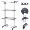 EQHAIR Laundry Room Dryer Rack, Clothes Drying Rack,Wall Mounted Clothes Hanger with Swing Arm, Foldable Floor Hanger Rack, Sturdy and Easy Assembly (A) view 3
