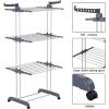 EQHAIR Laundry Room Dryer Rack, Clothes Drying Rack,Wall Mounted Clothes Hanger with Swing Arm, Foldable Floor Hanger Rack, Sturdy and Easy Assembly (A) view 4