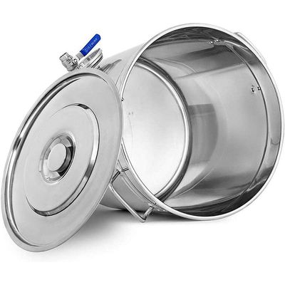 AIZYR Heavy Duty Stainless Steel Stock Pot 19L-95L Stainless Steel Fermentation Kettle with Lid and Thermometer for Beer Brewing Maple Syrup Cookware,40x40cm