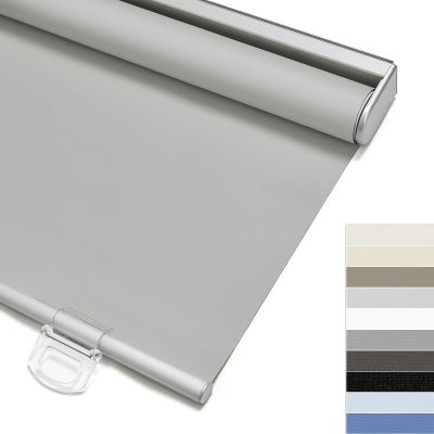 Keego Cordless Window Blinds Spring Free Stop Easy Lift Roller Shades Privacy Blinds for Windows Doors Thermal Insulated Window Roller Shade Easy to Up & Down Blinds (Blackout, Grey, 63w x 42h)