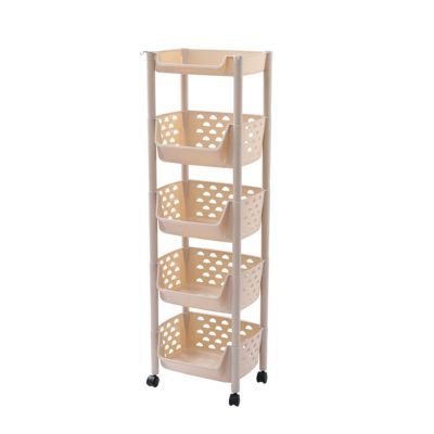 Fruit and Vegetable Storage Cart Kitchen Vegetable Basket Rack Floor-to-ceiling Multi-layer Vegetable Fruit and Vegetable Toy Storage Cabinet Bathroom Organizer Vegetable Basket Bins Rack ( Color : E-