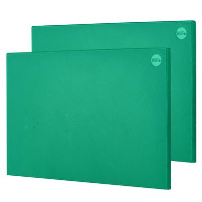 CURTA 2 Pack Green Cutting Boards for Kitchen, 20" x 14" x 0.5" Coded Plastic Commercial Chopping Board with Anti Slip Surface Dishwasher Safe