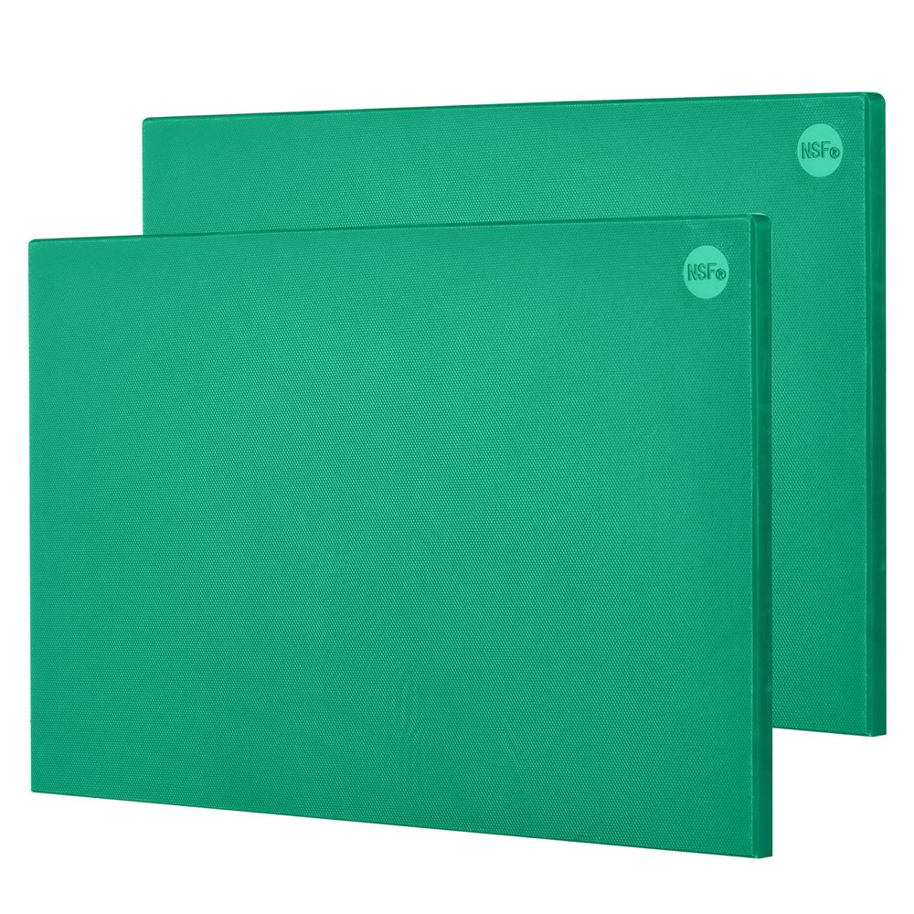 CURTA 2 Pack Green Cutting Boards for Kitchen, 20" x 14" x 0.5" Coded Plastic Commercial Chopping Board with Anti Slip Surface Dishwasher Safe