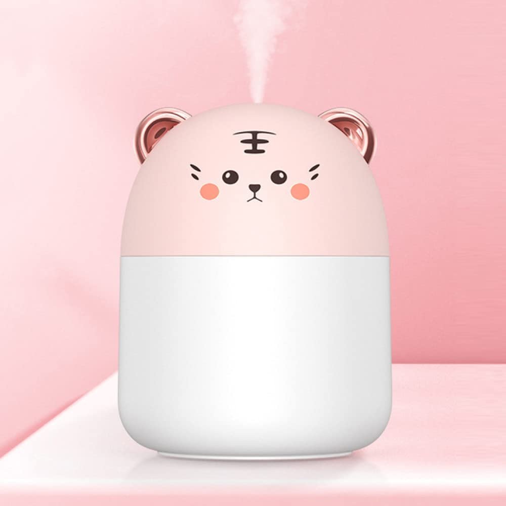 REJOON humidifier New Desktop Humidifier with Colorful Atmosphere Light 250ml Capacity Cool Mist Aroma Diffuser Home Bedroom Humidifier Purifier Pink Tiger (Color : PinkTiger)