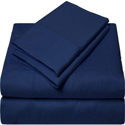 100% Egyptian Cotton 5 PCs Split Sheet Bed Linen Set,-800 Thread Count- Split King Sheets Sets for Adjustable Beds, Fits Mattress Upto 14'' Deep Pocketss(Navy Blue Split Bedding Set)