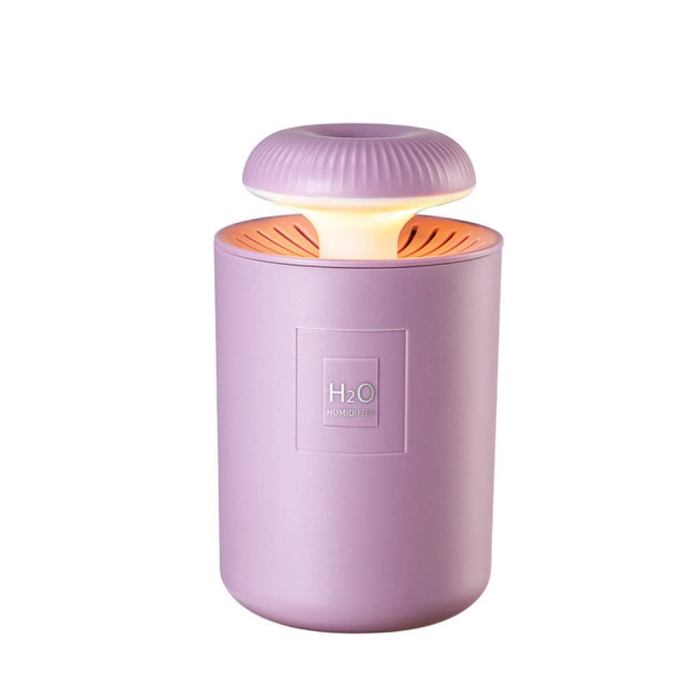 REJOON humidifier 450ML Mini Ultrasonic Air Humidifier Romantic Light USB Essential Oil Diffuser Car Purifier Aroma Anion Mist Maker with LED Lamp Light Green (Color : Lavender)