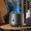 Bedroom Simulation Flame humidifier Scent Diffuser 2 Flame Color Essential Oil Scent Diffuser with no Water Automatic Shut Off Protection Flame humidifier for Home and Bedroom White ( Color : Black ) view 3