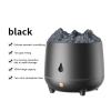 Bedroom Simulation Flame humidifier Scent Diffuser 2 Flame Color Essential Oil Scent Diffuser with no Water Automatic Shut Off Protection Flame humidifier for Home and Bedroom White ( Color : Black ) view 4