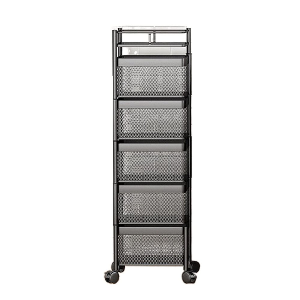 Fruit and Vegetable Storage Cart Floor-to-ceiling Multi-layer Kitchen Storage Shelf Rotating Basket Drawer Rolling Trolley Fruit and Vegetable Storage Rack Vegetable Basket Bins Rack ( Size : Square 5