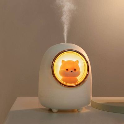 REJOON humidifier Portable 350ml Electric Air Humidifier Aroma Oil Diffuser USB Cool Mist Sprayer with Colorful Night Light for Home Car Pink (Color : White)