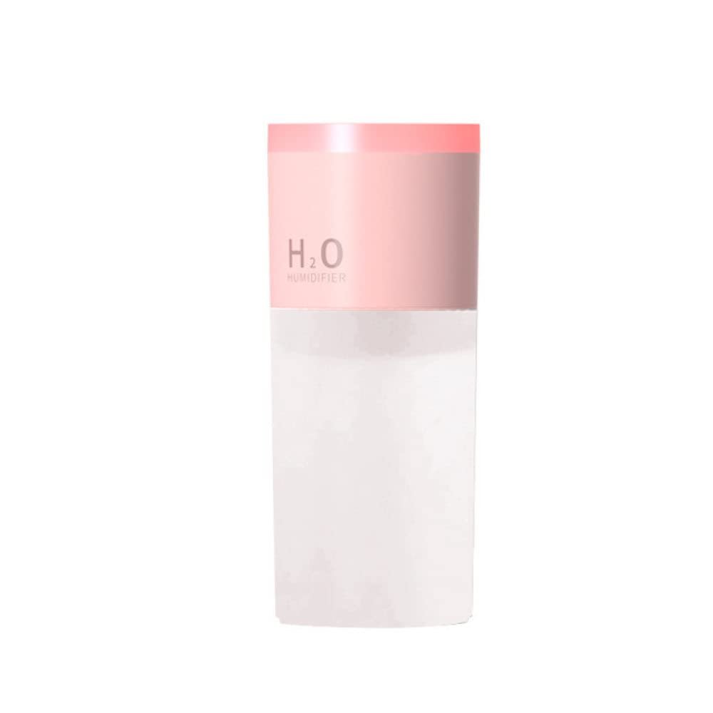 REJOON humidifier 500ML New Air Humidifier Chargeable Creative Fog Ring Large-Capacity air Diffuser Large Fog Volume Atomizer with Night Light White (Color : Pink)