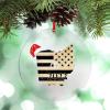 Black Striped Flag Christmas Ornaments Ohio America State Personalized Christmas Ornaments 2022 Christmas Decorations for Tree City Souvenir Holiday Christmas Keepsake New Year Gifts view 1