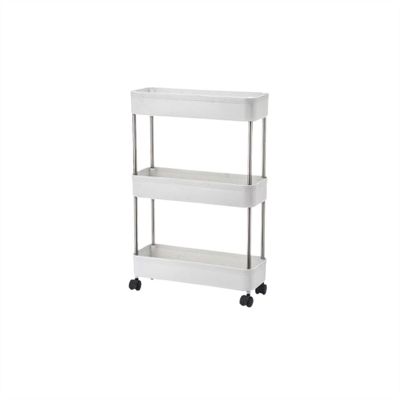 ARZARF Fruit and Vegetable Storage Cart 3/4 Tier Storage Cart Mobile Storage Rack Shelving Unit Kitchen Cutlery Organizer Plastic Shelf Storage Cart Vegetable Basket Bins Rack (Size : L)