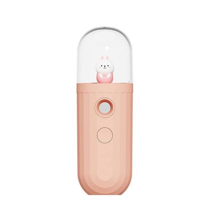 REJOON humidifier Portable Adorable Pet Air Humidifier USB Rechargable Handheld Smart Water Mist Maker Mini Steamed Face Aromatherapy Humidifier White (Color : Pink)