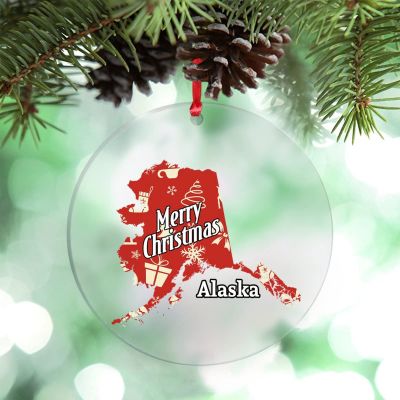 Alaska USA State Christmas Ornaments 2022 Sweet Home Ornament for Christmas Tree Decor Merry Christmas Country City Souvenir Acrylic Personalized Christmas Ornaments Christmas Keepsake Xmas Gift