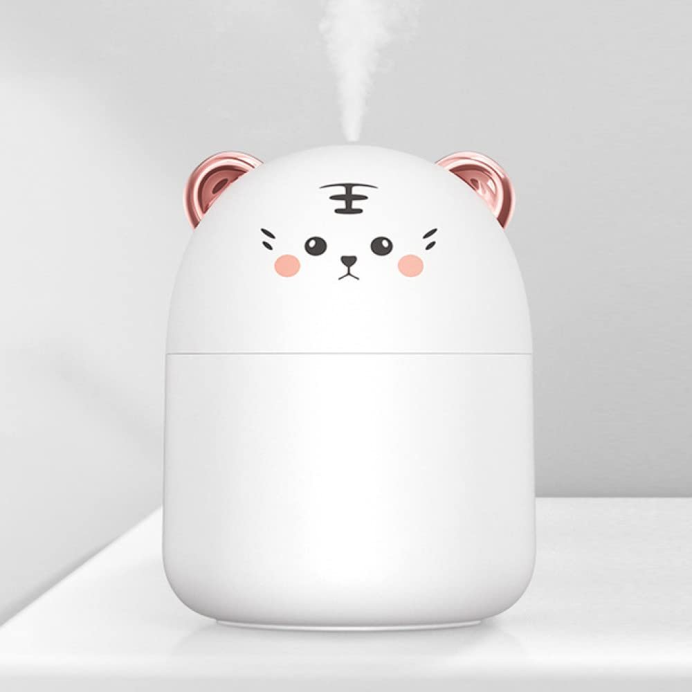 REJOON humidifier New Desktop Humidifier with Colorful Atmosphere Light 250ml Capacity Cool Mist Aroma Diffuser Home Bedroom Humidifier Purifier Pink Tiger (Color : WhiteTiger)