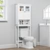Spirich Bathroom Cabinet Over Toilet, Bathroom Storage Cabinet with Glass Doors and Adjustable Shelves, Over The Toilet Storage Cabinet, White view 1