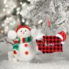 Buffalo Plaid Map Christmas Hat Christmas Ornaments 2022 Washington State Christmas Decorations for Tree Sweet Home Acrylic Personalized Christmas Ornaments Christmas Keepsake Long Distance Xmas Gift view 3