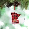 Black Plaid Map Red Truck Christmas Ornaments Minnesota America State Personalized Christmas Ornaments 2022 Christmas Decorations for Tree City Souvenir Holiday Christmas Keepsake New Year Gifts view 1