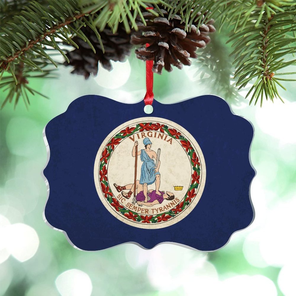 Virginia Christmas Ornaments 2022 Virginia State Ornaments for Christmas Trees Sweet Home City Souvenir Acrylic Personalized Christmas Ornaments Holiday Christmas Keepsake Long Distance Xmas Gift