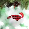 North Carolina Home State Ornament for Christmas Tree Decor Buffalo Plaid Map Christmas Hat Christmas Ornament 2022 City Souvenir Acrylic Hanging Ornaments Holiday Christmas Keepsake New Year Gifts view 1