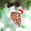 Leopard Print Map Christmas Hat Christmas Ornaments 2022 Nevada State Ornaments for Christmas Trees Sweet Home Acrylic Personalized Christmas Ornaments Christmas Keepsake Long Distance Xmas Gift view 1