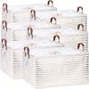 Hinwo 70L Extra Large Storage Bins, 6-Pack Closet Organizers and Storage, Foldable Clothes Storage Baskets with Handles, Containers for Clothing, Blanket, Comforters, Toys, Bedding (Gold Stripe) view 1