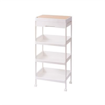ARZARF Fruit and Vegetable Storage Cart 4-Layer Storage Rack Storage Trolley Kitchen Mobile Storage Rack Floor-Mounted Multi-Layer Indoor Storage Rack with casters Vegetable Basket Bins Rack