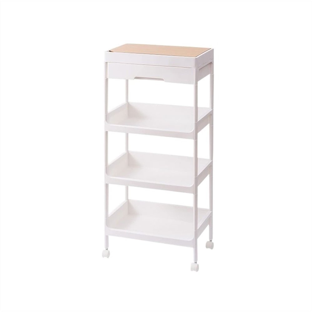 ARZARF Fruit and Vegetable Storage Cart 4-Layer Storage Rack Storage Trolley Kitchen Mobile Storage Rack Floor-Mounted Multi-Layer Indoor Storage Rack with casters Vegetable Basket Bins Rack