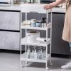 ARZARF Fruit and Vegetable Storage Cart 4-Layer Storage Rack Storage Trolley Kitchen Mobile Storage Rack Floor-Mounted Multi-Layer Indoor Storage Rack with casters Vegetable Basket Bins Rack view 4
