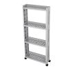 ARZARF Fruit and Vegetable Storage Cart Kitchen Storage Rack On Wheels 2/3/4 Tier Narrow Slotted Shelf Fridge Side Shelves Swivel Kitchen Spice Rack Vegetable Basket Bins Rack (Color : 1) view 1