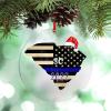South Carolina Home State Ornament for Christmas Tree Decor Navy Striped Flag Christmas Ornament 2022 City Souvenir Acrylic Hanging Ornaments Holiday Christmas Keepsake New Year Gifts view 1