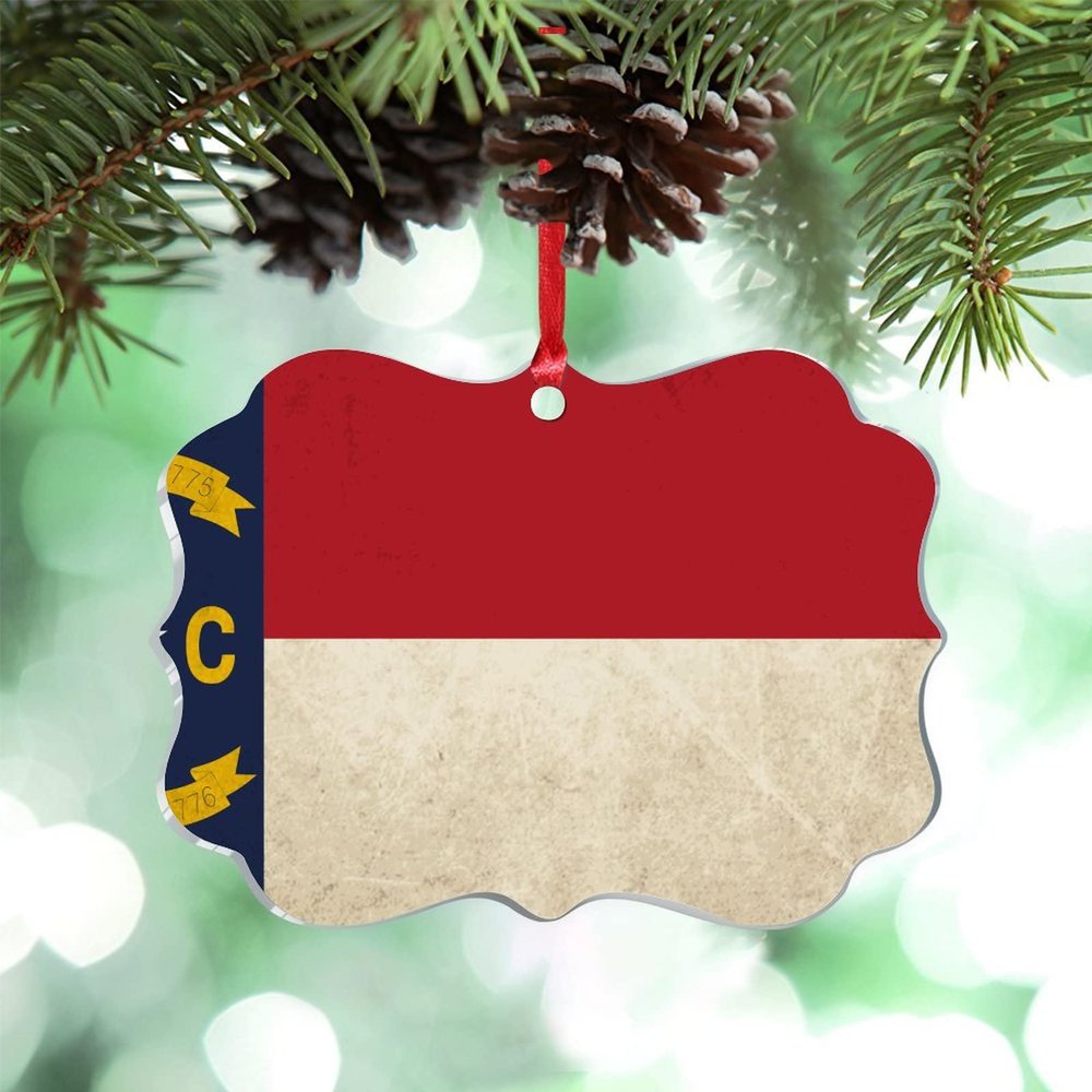 North Carolina Flag Christmas Ornaments North Carolina America State Personalized Christmas Ornaments 2022 Christmas Tree Ornaments City Souvenir Holiday Christmas Keepsake New Year Gifts