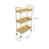 ARZARF Fruit and Vegetable Storage Cart Kitchen Removable Shelf Home 3 Tier Cutlery and Condiment Trolley Floor Storage Shelf with Wheel Organizer Vegetable Basket Bins Rack view 2