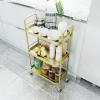 ARZARF Fruit and Vegetable Storage Cart Kitchen Removable Shelf Home 3 Tier Cutlery and Condiment Trolley Floor Storage Shelf with Wheel Organizer Vegetable Basket Bins Rack view 3
