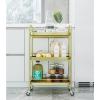 ARZARF Fruit and Vegetable Storage Cart Kitchen Removable Shelf Home 3 Tier Cutlery and Condiment Trolley Floor Storage Shelf with Wheel Organizer Vegetable Basket Bins Rack view 4