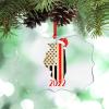 Red Striped Flag Christmas Ornaments 2022 Illinois State Ornament for Christmas Tree Decor Sweet Home City Souvenir Acrylic Personalized Christmas Ornaments Christmas Keepsake Xmas Gift view 1