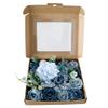 Artificial Flowers Box Set for DIY Wedding Bouquets, European Style Navy Blue Simulated Flowers with Stems for Centerpieces Arrangements Baby Shower Party Home Decorations view 1