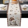 Brown Coffee Gnomes Table Runner with Placemats Set of 2, Cotton Linen Kitchen Dining Mats Long Table Cover 13"x90" Rustic Farmhouse Plaid Winter Snowflake Table Mats for Living Room/Dresser/Dining view 1