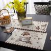 Brown Coffee Gnomes Table Runner with Placemats Set of 2, Cotton Linen Kitchen Dining Mats Long Table Cover 13"x90" Rustic Farmhouse Plaid Winter Snowflake Table Mats for Living Room/Dresser/Dining view 4