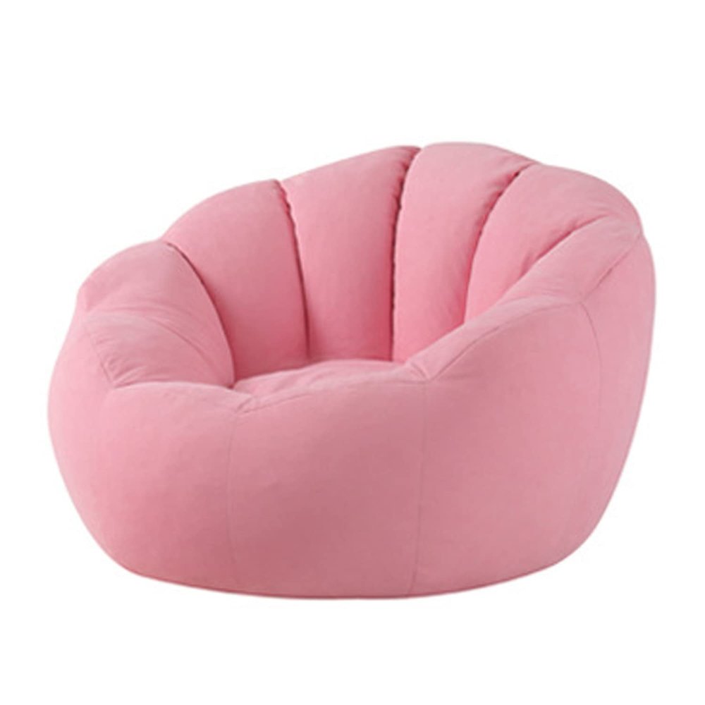 Bean Bag Chair Cover Stuffed Animal Storage,Sturdy Zipper Beanbag Cover for Organizing Children Plush Toys Medium-Size Pink